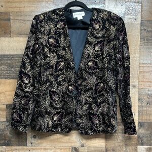 Norton McNaughton Blazer Jacket Embellished Vtg 90s Y2K Glitter Women's Size‎ 10